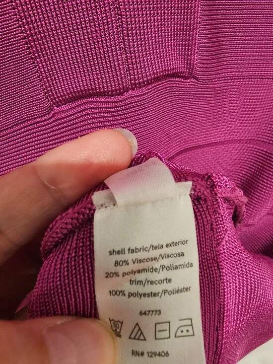 VENUS Pink Fuchsia Bandage Fringe Midi Dress Women's Size 2 Sleeveless Sexy - Picture 6 of 7